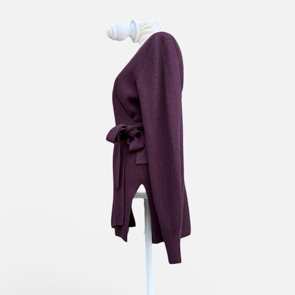 Athleta Alpine Wrap Sweater in Spiced Cabernet Merino Wool/Cashmere Sz S - Picture 9 of 14